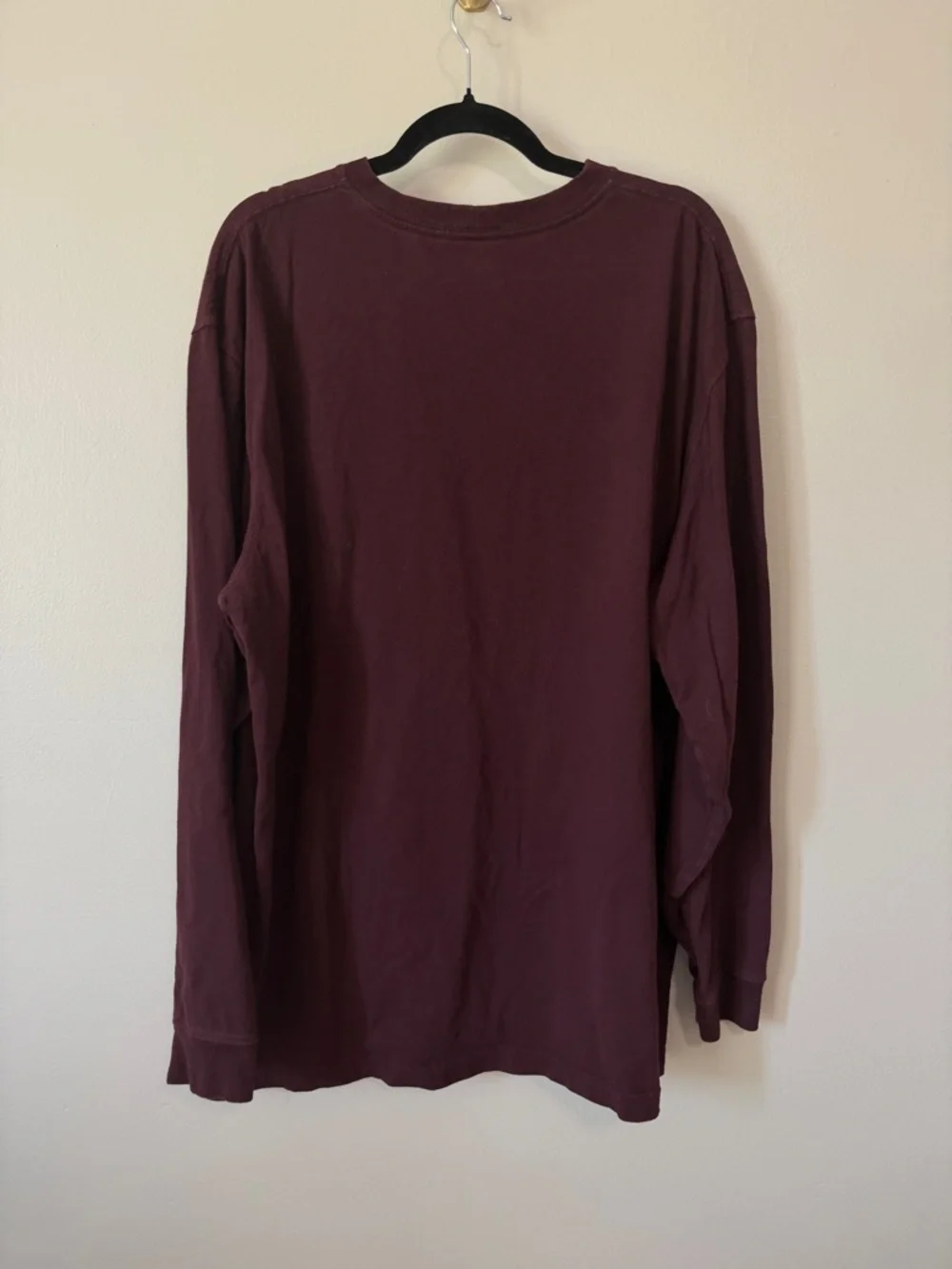 Carhartt maroon long sleeve chest pocket tee shirt size extra large 100% cotton - Picture 3 of 5